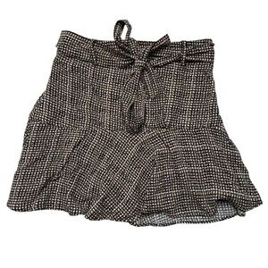 Zara Chic Plaid Mini Skirt/Skort with Bow Sz XS NWT